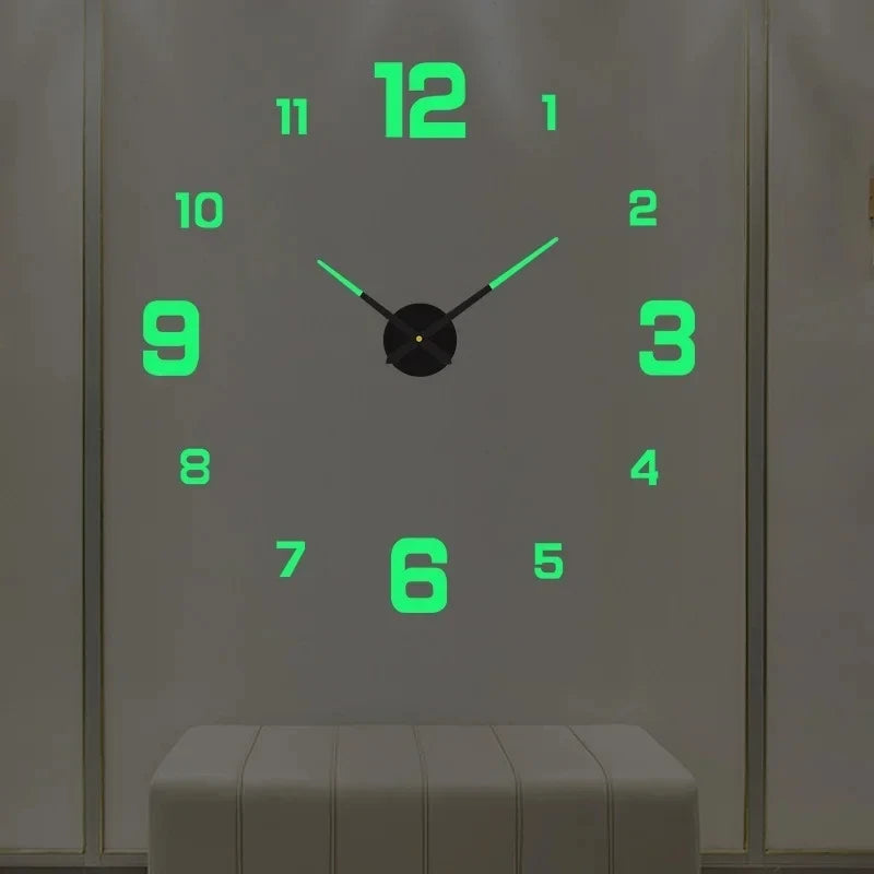 New Modern Design Large Wall Clock 3D DIY Quartz Clocks Fashion Watches Acrylic Mirror Stickers Living Room Home Decor Horloge