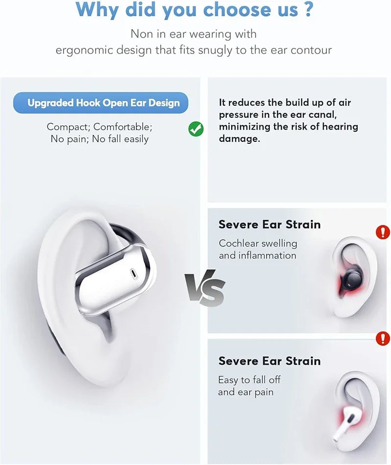 UYUXIO Real Time AI Language Translation Earbuds OWS Translator Headphone with 144 Languages Earphone Ear Buds for Business