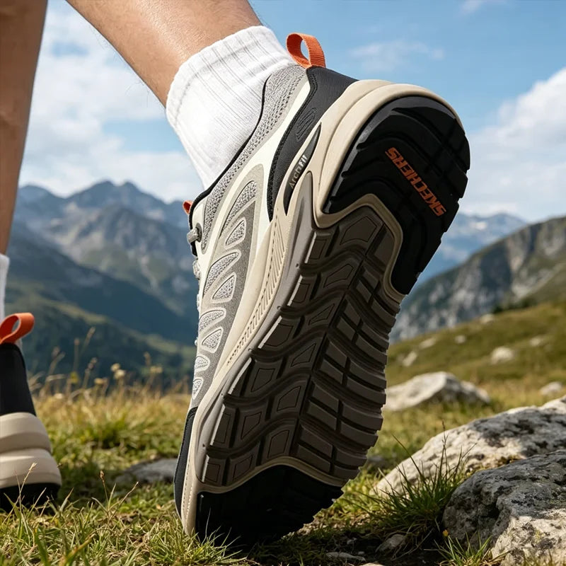 Skechers Men Hiking Shoes, Outdoor Wear-resistant Walking Sneakers 210471-GRY/210471-LGMT