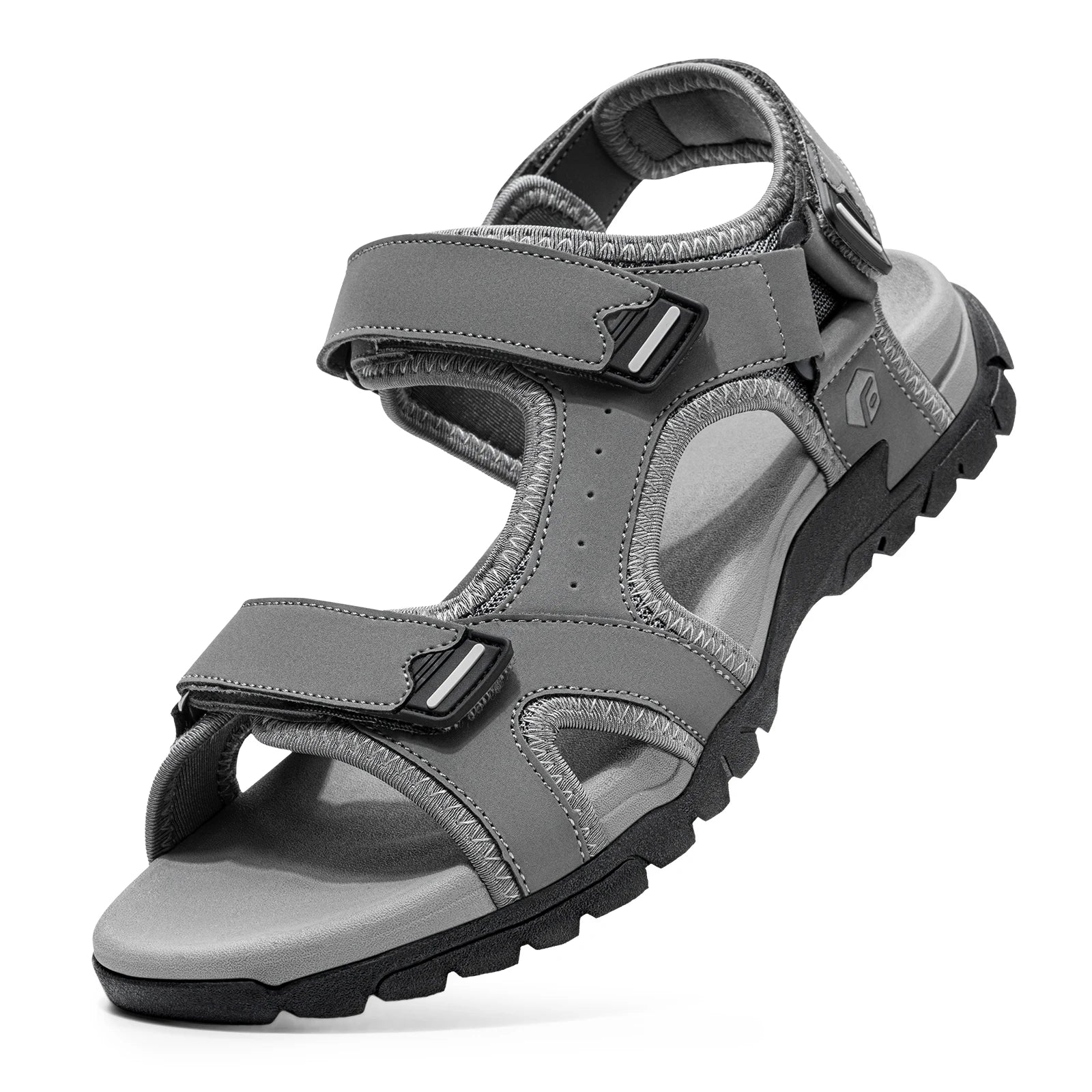 FitVille Mens Sandal Wide Toe Box Walking Athletic Sandals For Men With Arch Support Cushion Slip-Resistant Beach Sandals