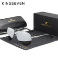 KINGSEVEN Aluminum Polarized Rimless Sunglasses Men UV400 Anti-glare Women Pilot Glasses Trendy Driving Eyewear