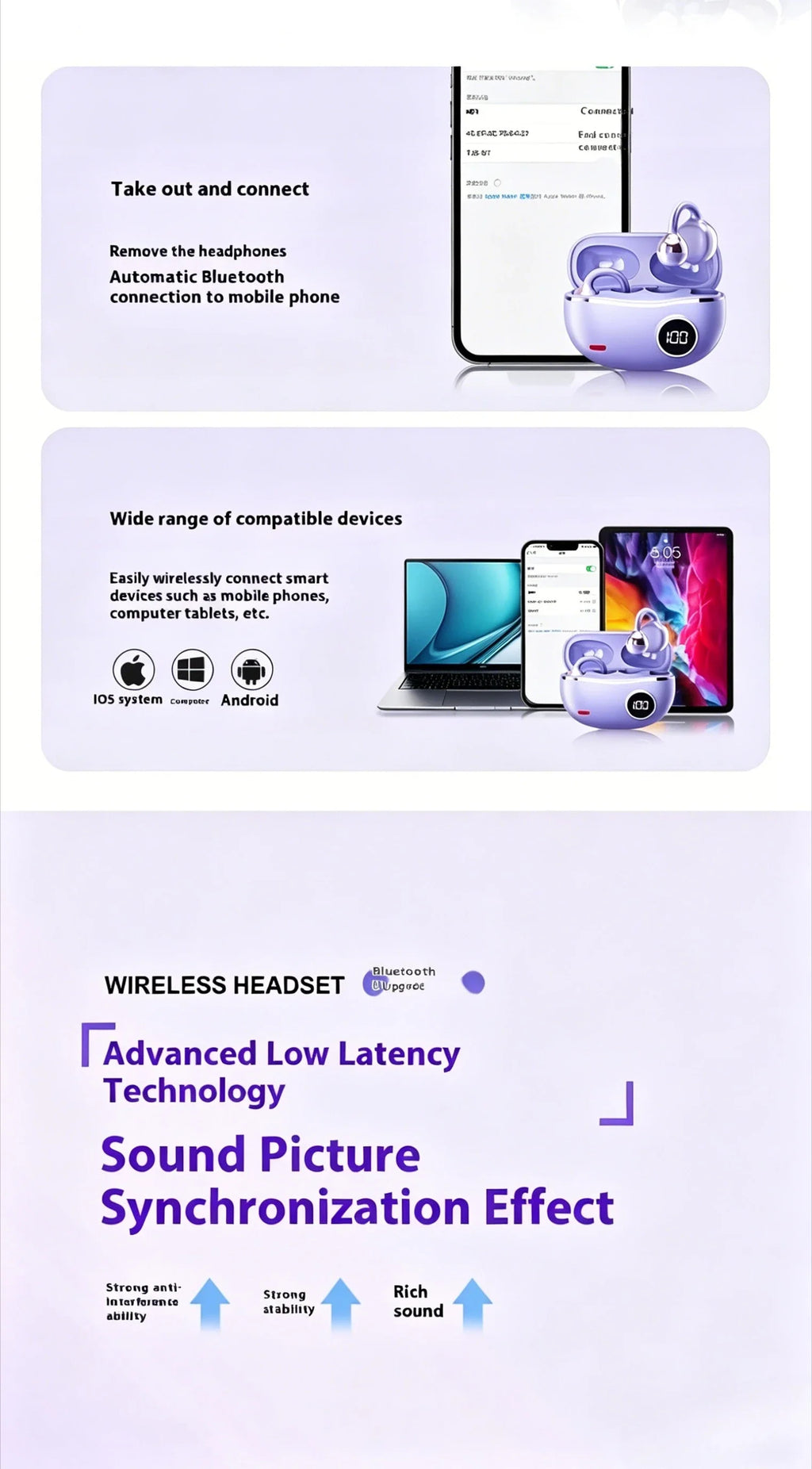 Bluetooth 5.4 Wireless Earphones with Digital Display Dolby-Quality Hi-Fi Audio Dynamic Sound Range and Integrated Call Mic