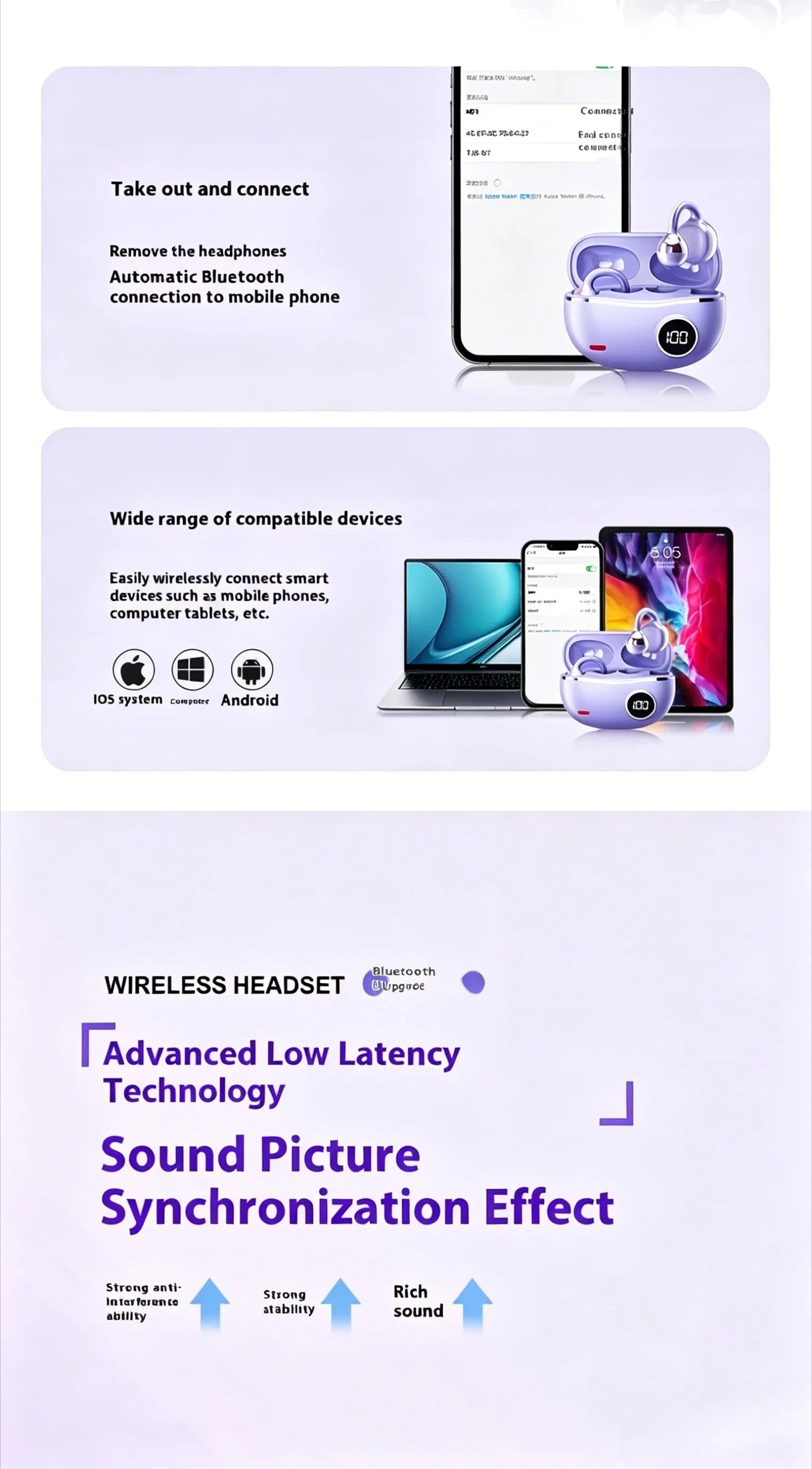 Bluetooth 5.4 Wireless Earphones with Digital Display Dolby-Quality Hi-Fi Audio Dynamic Sound Range and Integrated Call Mic