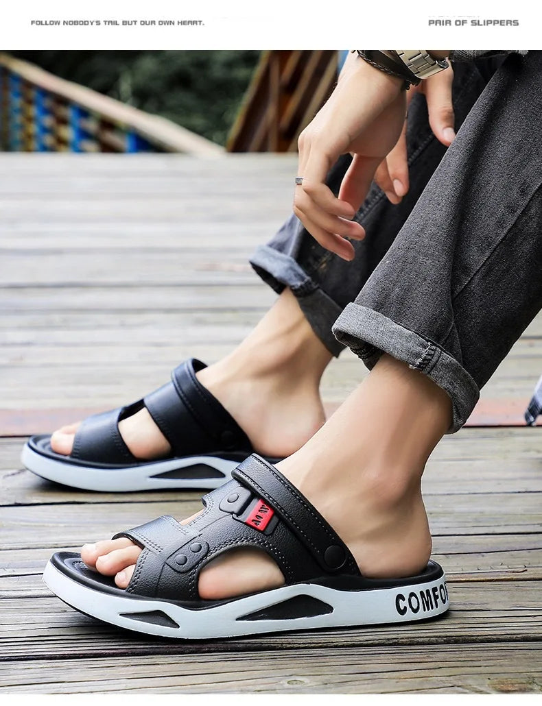 Kidmi Mens Shoes Breathable EVA Beach Sandals Fashion Summer Outdoor Sandals For Youth Dual-purpose Casual Comfortable Slippers