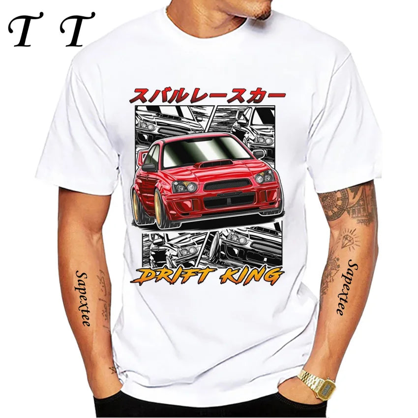 JDM Subie Impreza WRX Bugeye 2000 T-Shirt New Summer Men's Short Sleeve Funny Car Design Sport White Casual Boy Tee shirt Tops