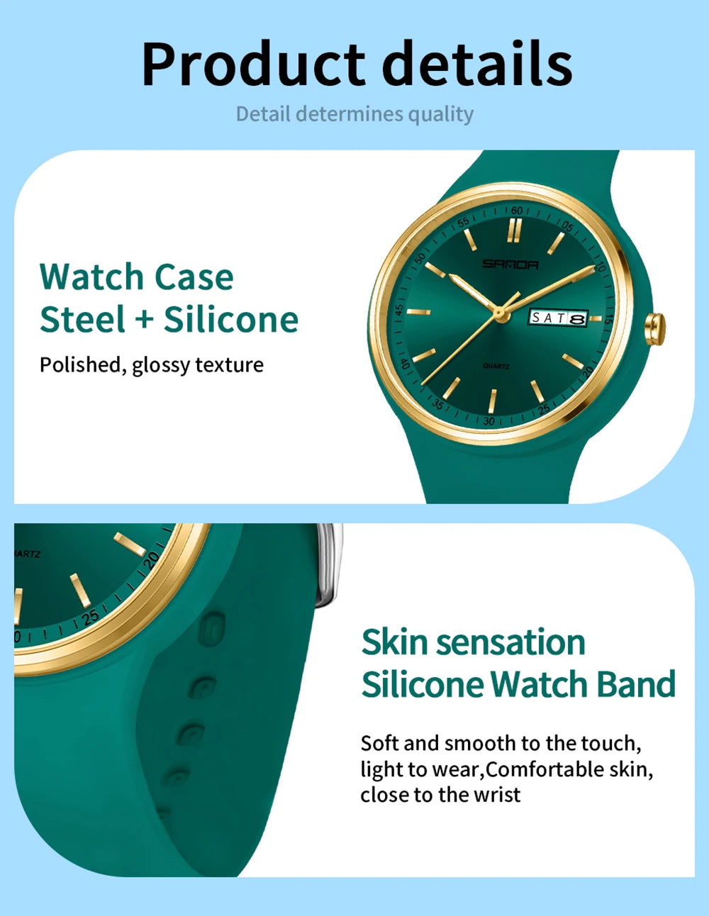 SANDA Top 6213 Male and Female Student Watches Casual Simple Dual Calendar Fashion Male and Female Student Quartz Watches 2025