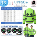 AKOOUS 6500 RPM 12V/5V USB 3-Fans Cooling Vest Air Conditioned Clothes Men Women Outdoor Work Fishing Body Cooling Jacket