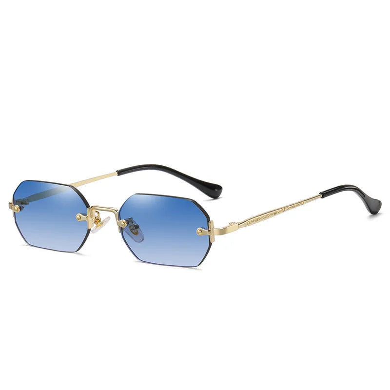 SHAUNA Gothic Rimless Sunglasses Retro Punk Gradient Shades UV400