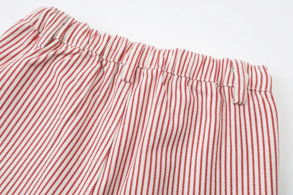 Family Matching Pinstripe Denim Patch Outfits – Baby Girl, Boys & Kids Clothing Set