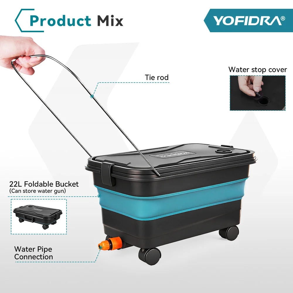 YOFIDRA 200Bar Brushless High Pressure Washer Gun Electric Car Washer Garden Watering Gun Cleaning Tools for Makita Battery Pins