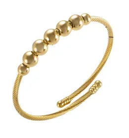 Stainless Steel Crystal Bracelet Bangle – Elegant 3-Stone Fashion Jewelry