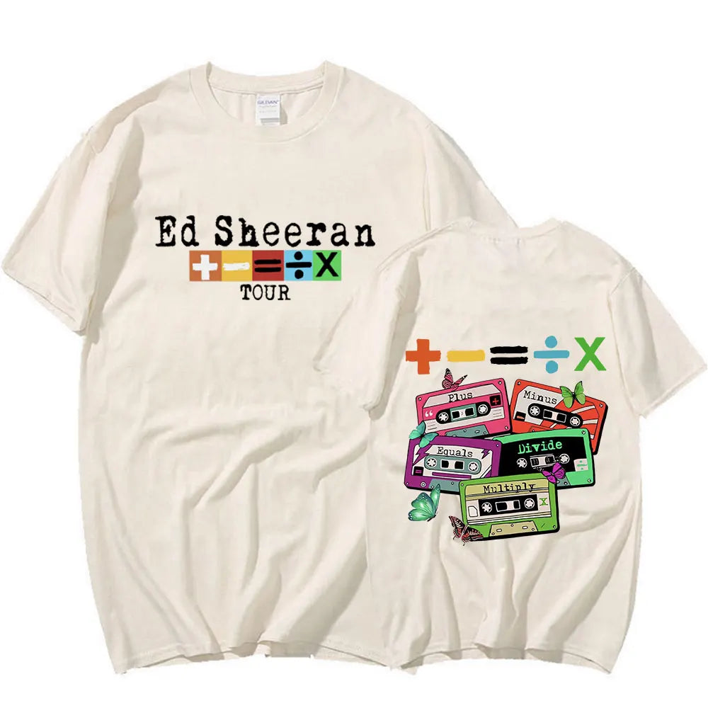 Ed Sheeran Concert Tour T Shirt Fans Gift 100% Cotton Casual Short Sleeve T-shirt Men Women Vintage Harajuku Tee Shirt Oversized