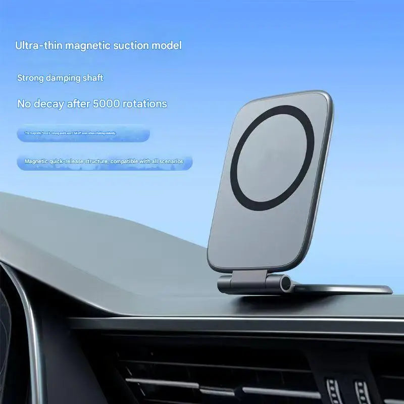 Ultra-thin magnetic phone holder with strong magnetic attraction, does not obstruct the view, foldable design, car phone holder