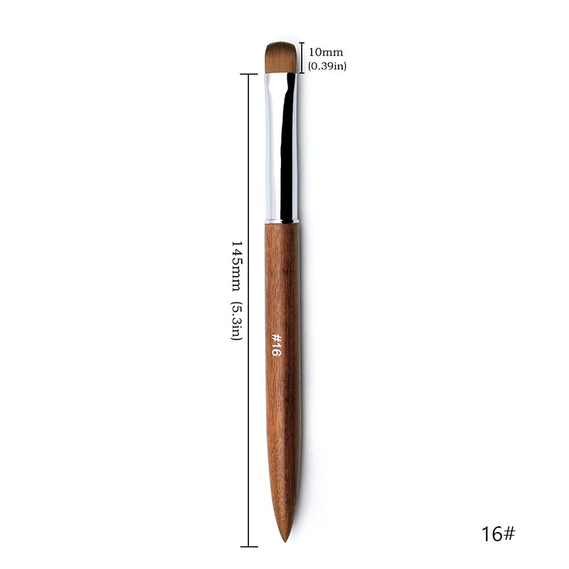 5pcs French Nail Brush Sandalwood Handle Acrylic Drawing Rhinestone Gel Painting Manicure Tool 8-16