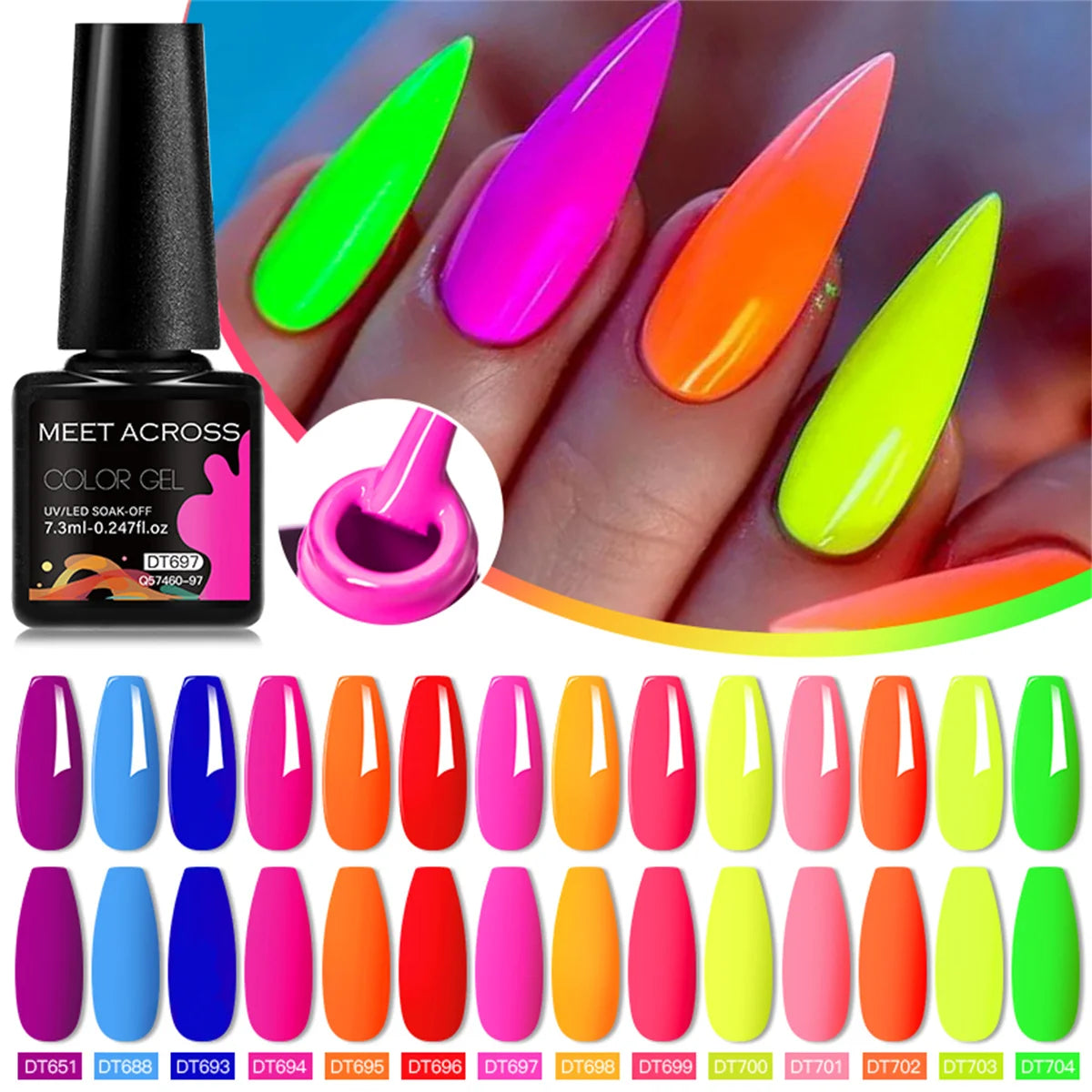 6pcs Gel Nail Polish Set HEMA TPO FREE Semi Permanent Soak Off UV Gel Varnish Nail Art Decoration Summer Nails DIY Nail Supplies