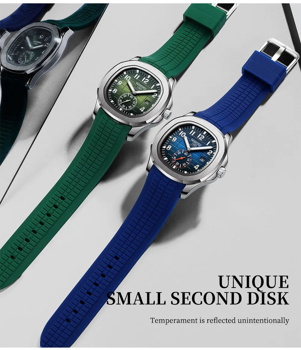 NIBOSI Mens Watches Analog Military Watch with Calendar Black Silicone Strap Waterproof Men’s Wrist Watches Minimalist Designer