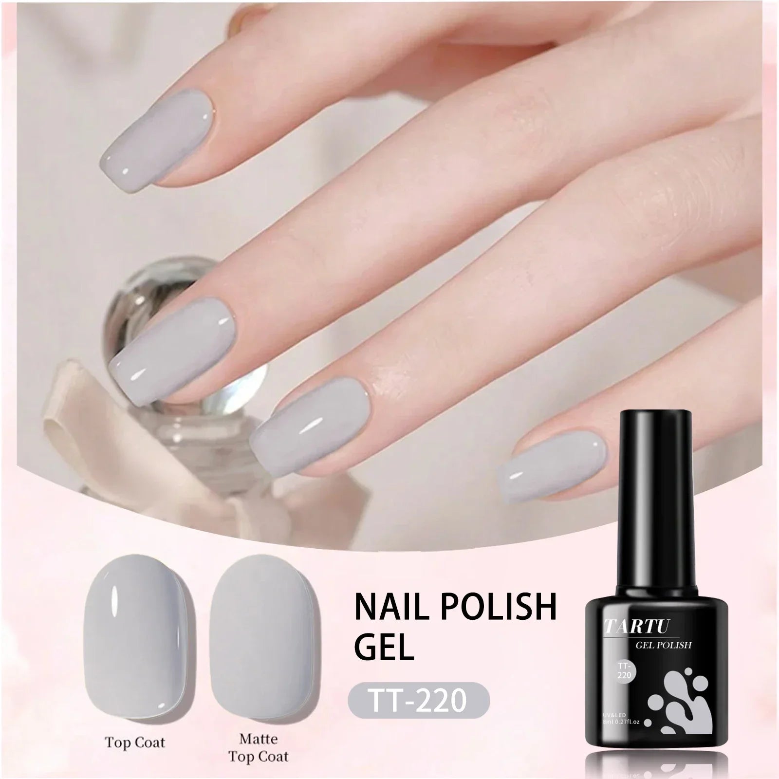 TARTU 8ml Gel Nail Polish Rose Pink Red Gray Burgundy Nails Art Soak Off UV/LED Manicure Semi Permanent gel polish