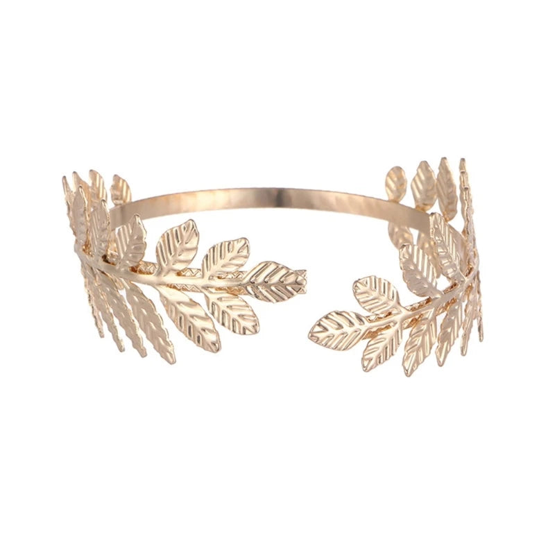 Alloy Spiral Armband Swirl Upper Arm Cuff Armlet Bangle Bracelet Egyptian Costume Accessory for Women Gold Silver Color