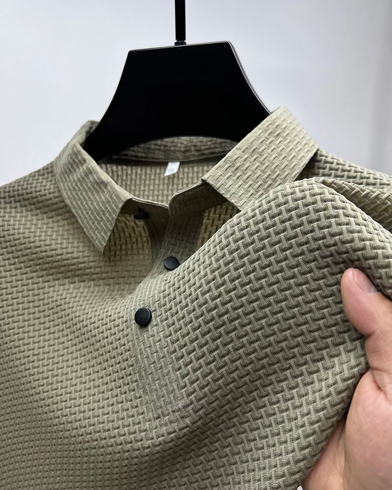 2023 M-4XL Summer New Men's Short Sleeve T-shirt Cool and Breathable POLO Shirt Business Casual Sweat-absorbing Top