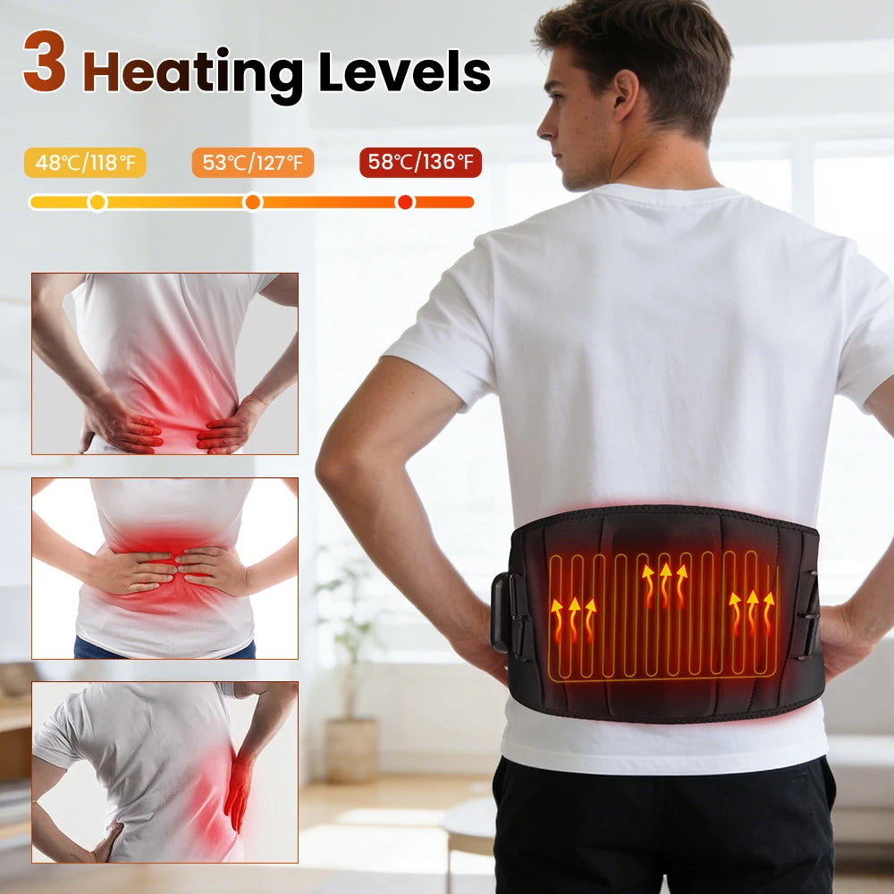 New Upgrade Electric Heating Waist Massager Support Belt Vibration Hot Compress Brace Belt Back Relax 3 Gears Adjustment