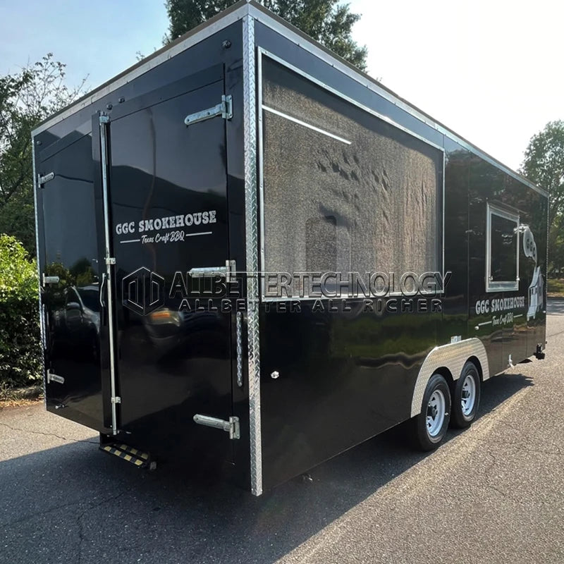 Allbetter Luxury Mobile Kitchen Trailer Fully Equipped Commercial Kitchen Fries Pizza Burger Ice Cream Food Truck Trailer