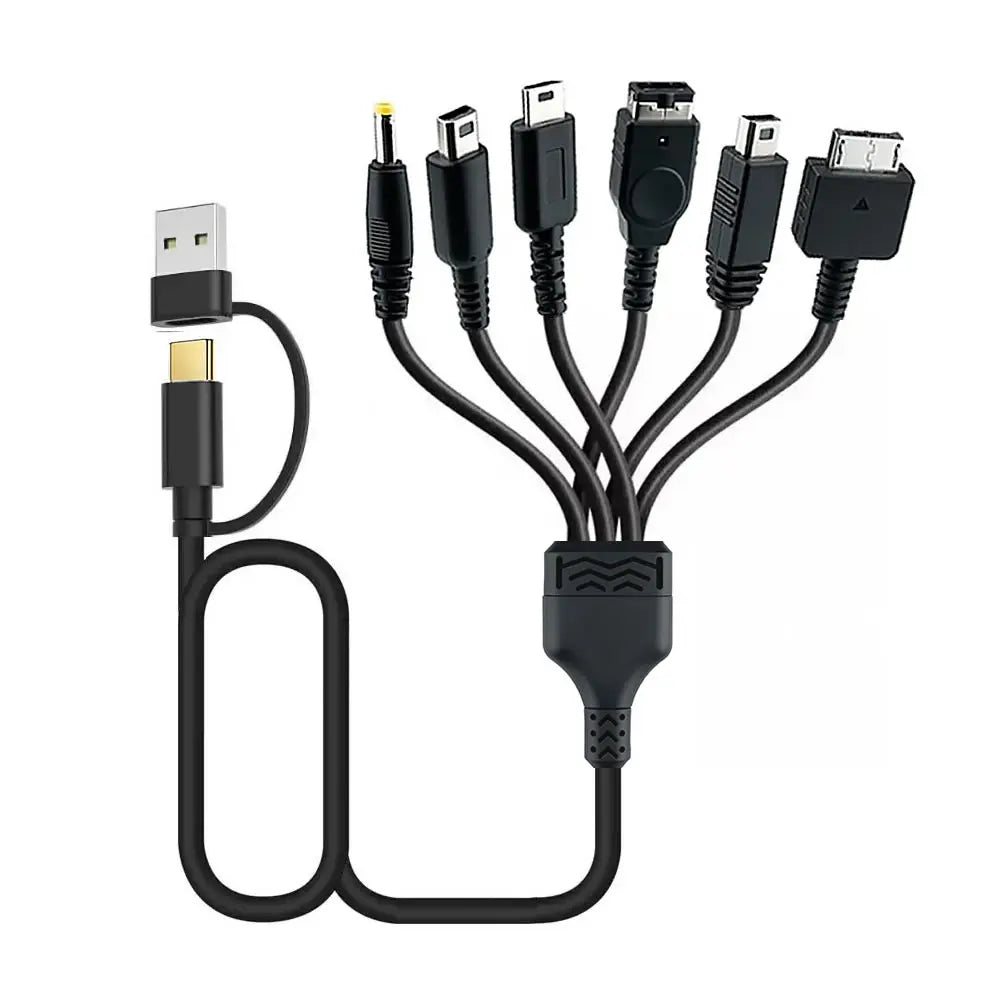 6 in 1 USB C Type C PD Charging Cord for NDS Lite / Wii U / New 3DS XL LL /2DS / GBA SP / PSP / PSV Game Charger Cable Cords