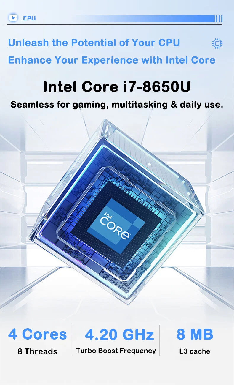 2026 New Core i7 8650U Windows 11 Pro Laptop 32GB RAM 2TB SSD for Gaming Office Studio High-Speed Notebook 5000mAh
