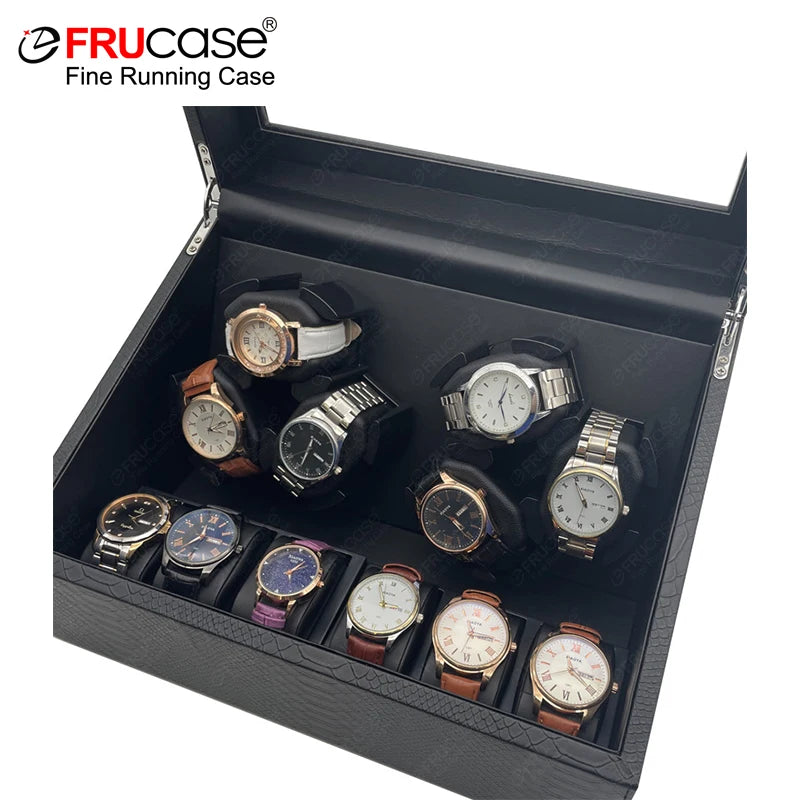 FRUCASE PU Watch Winder for automatic watches automatic winder 6 watches