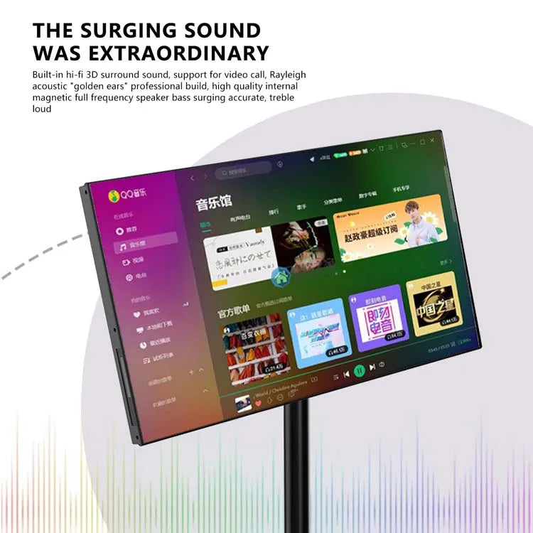 Interactive 21.5 Inch Mobile Tablet Smart Tv Monitor Lcd 1080p Portable Touch Screen Rotating Tv For Fitness Kitchens