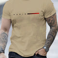 Men's PARIS Letter Print T-Shirt | 100% Cotton Slim Fit Casual Tee