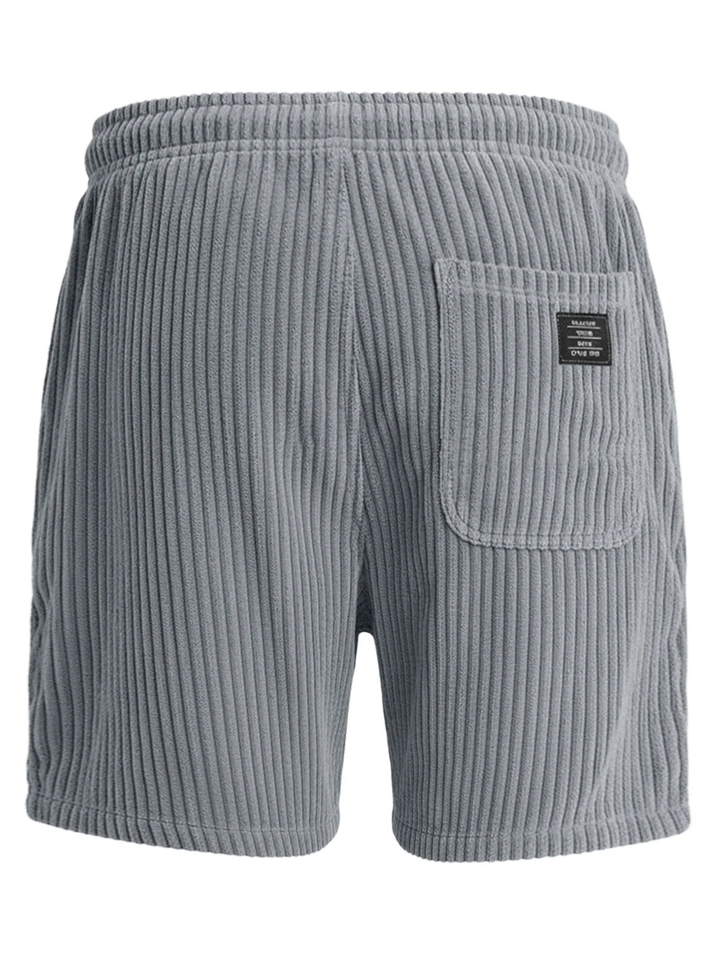 3-piece set of thick striped black label men's corduroy casual shorts, summer retro logo lace up loose sports five quarter pants, multi pocket training pants.