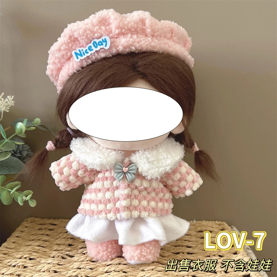 20cm Cotton Doll Clothes Cute Dress Lolita Vintage Doll Clothes for Plush Doll Idol Dolls For Cotton Stuffed Dolls  Accessories
