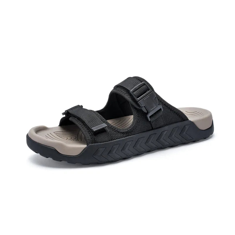 2025 Classic Brand Men's Flat Slippers for Commuting Daily Men's Casual Shoes Anti Slip Fashion Green Summer Beach Sandals