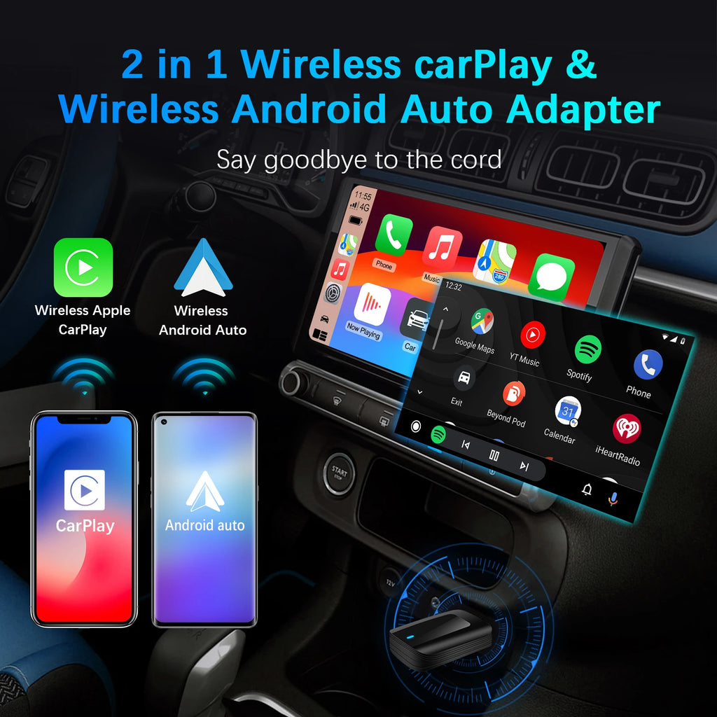 Ezonetronics Wireless CarPlay android auto adapter for factory wired car, wireless CarPlay & Android auto 2 in 1