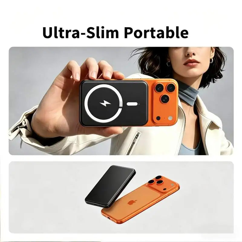 10000mAh Magnetic Power Bank, 22.5W Fast Charging Wireless Portable Charger, Anti-Explosion External Battery for iPhone 12-17 Pr