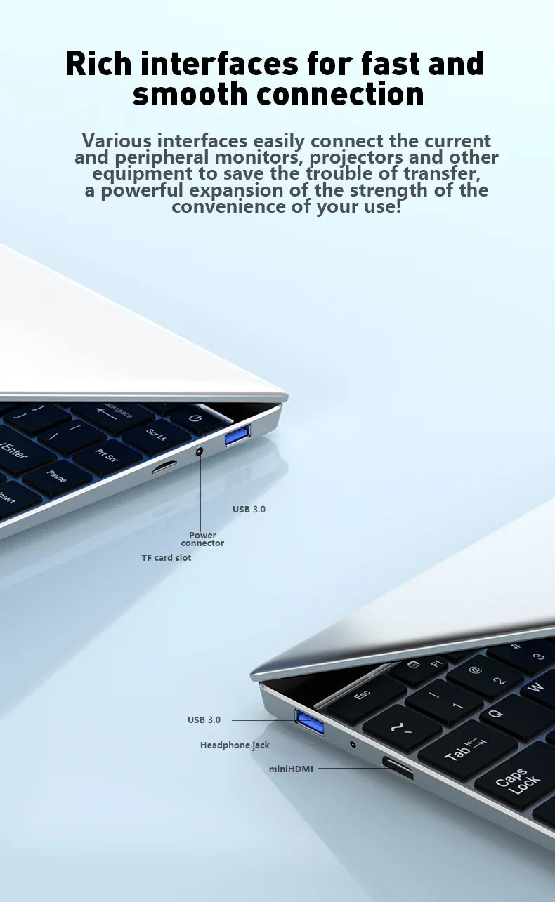 Powerful 14.1" Laptop Intel Core I9-9900 32GB 2TB Gaming PC Super Thin Office Study Computer PC Windows 11 Pro 1920*1080 HD
