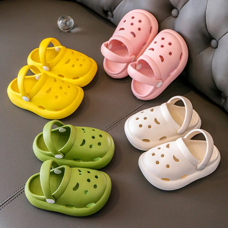 Boys Girls Summer Kids Clogs Children's Hole Shoes Infant Indoor Slippers Non-Slip Beach Sandals Toddler Baby Home Shoes