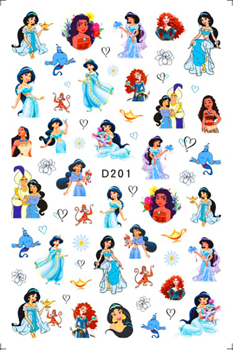 Disney Cartoon Adhesive Nail Stickers Nail Decorative Decals Nail Sliders Stitch Mickey 3D Stickers Press on Nails