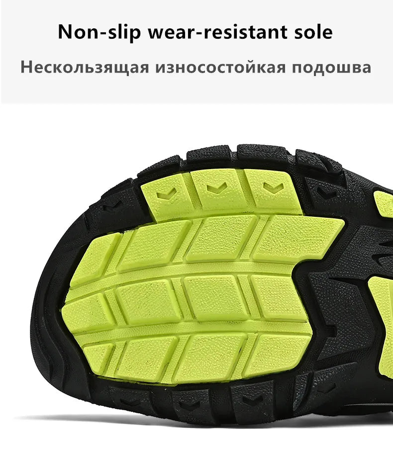 New Summer Genuine Leather Men Sandals Fashion Design Breathable Casual Shoes Men Soft Bottom Large Size Outdoor Beach Sandals