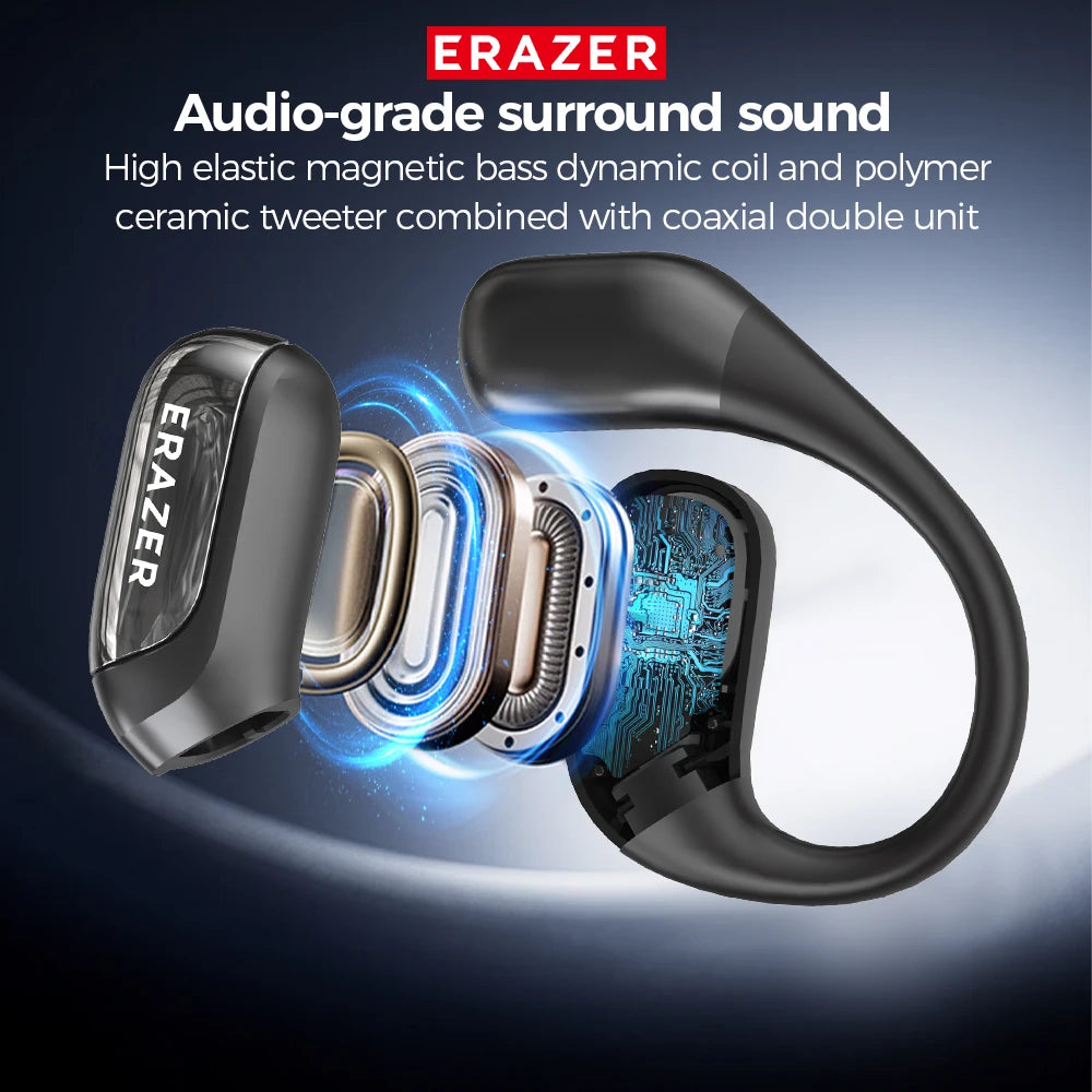 Bluetooth Headphones ERAZER XF35 Full HD Display Wireless Earphones Translation Earbuds Clear Sound Quality 400mAh Charging Case