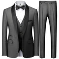 Traje Formal de 3 Piezas para Hombre – Tuxedo Negro con Solapa Chal