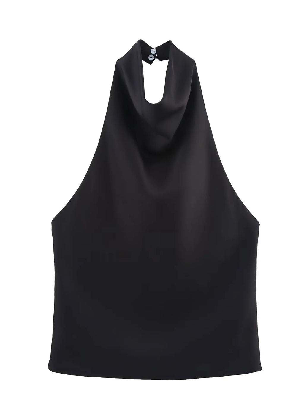 Zevity 2025 Women Chic Solid Color Sleeveless Soft Touch Halter Camis Tank Lady Backless Summer Beach Shirt Blouse Tops LS9365