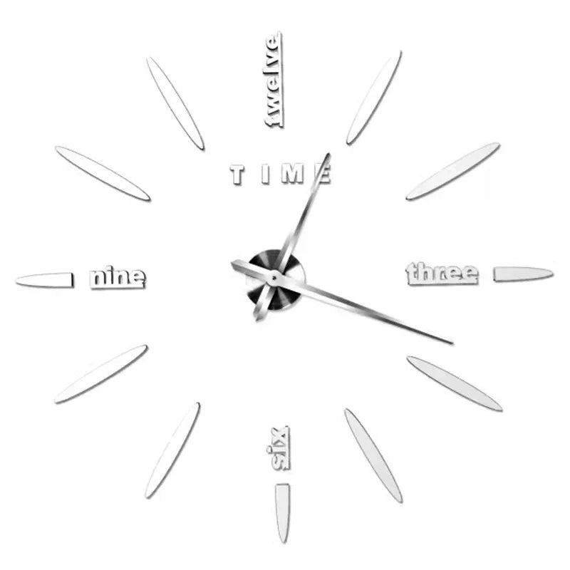 New Modern Design Large Wall Clock 3D DIY Quartz Clocks Fashion Watches Acrylic Mirror Stickers Living Room Home Decor Horloge
