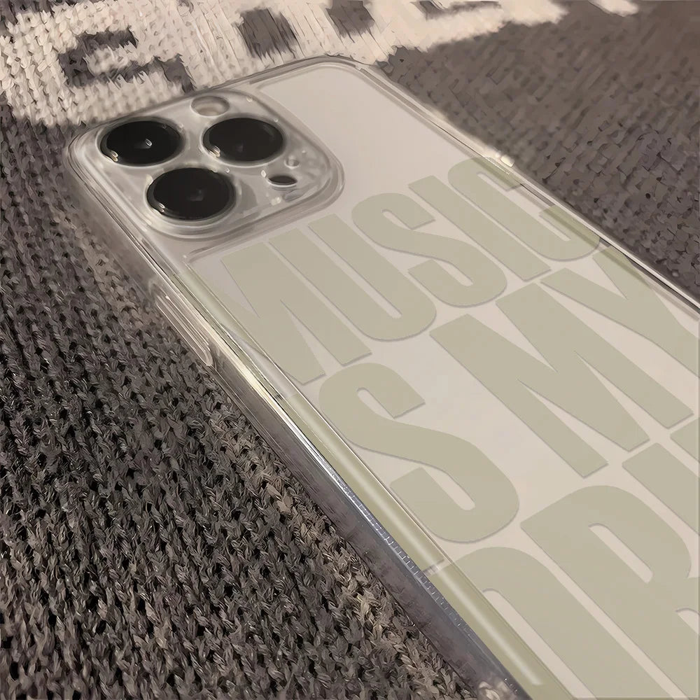 Music Is My Drug Phone Case For iPhone 17 16 15 14 Plus 13 12 11 Pro Max Phone Back Cover Transparent Shockproof Cover