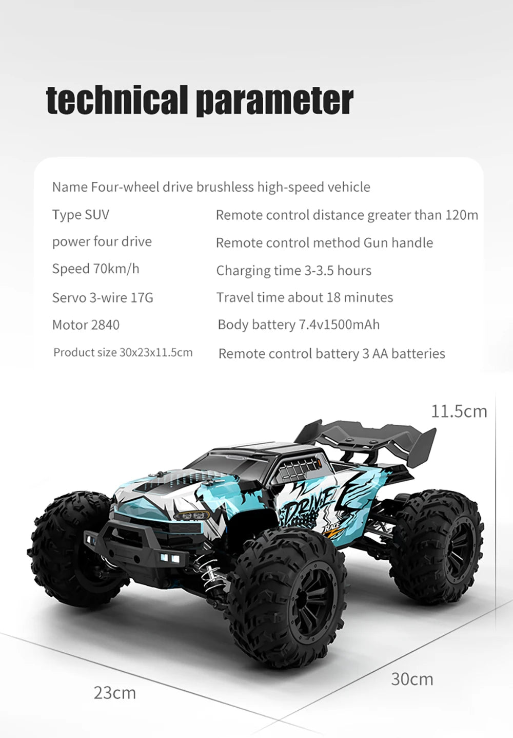SCY 1:16 4WD RC Car 70KM/H Or 50KM/H With LED Light 2.4G Remote Control Cars High Speed Drift Monster 4x4 Truck for Children Gif