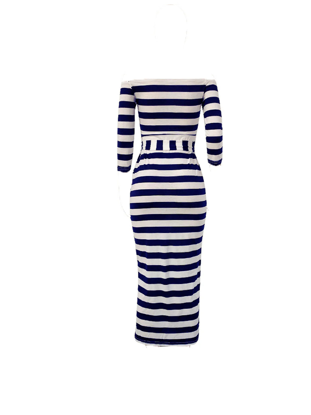 Women's Striped Bodycon Midi Dress – Summer Casual Style