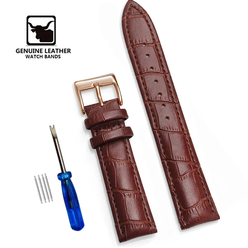 Premium Genuine Leather Watch Band – Multi-Size Wrist Strap