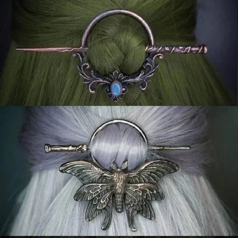 Vintage Metal Chopsticks Nordic Style Headdress Gothic Punk Hair Sticks Girls Hair Accessories for Women