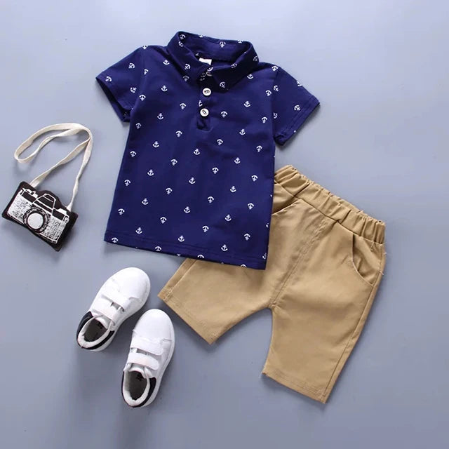 Boys Summer Sport Outfit Set 2pcs – T-Shirt & Shorts Toddler Sportsuit for Ages 1-4