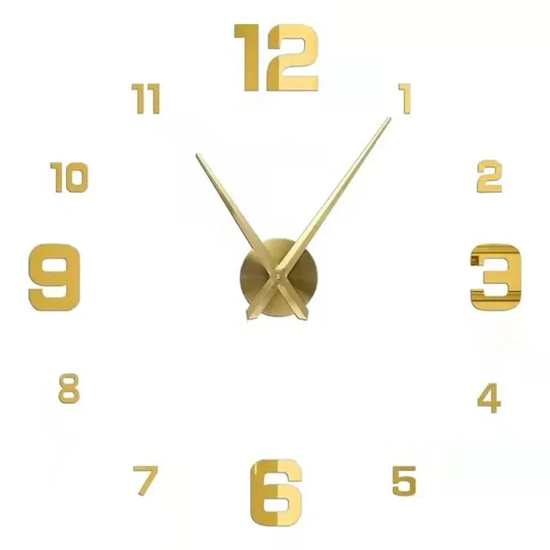 New Modern Design Large Wall Clock 3D DIY Quartz Clocks Fashion Watches Acrylic Mirror Stickers Living Room Home Decor Horloge
